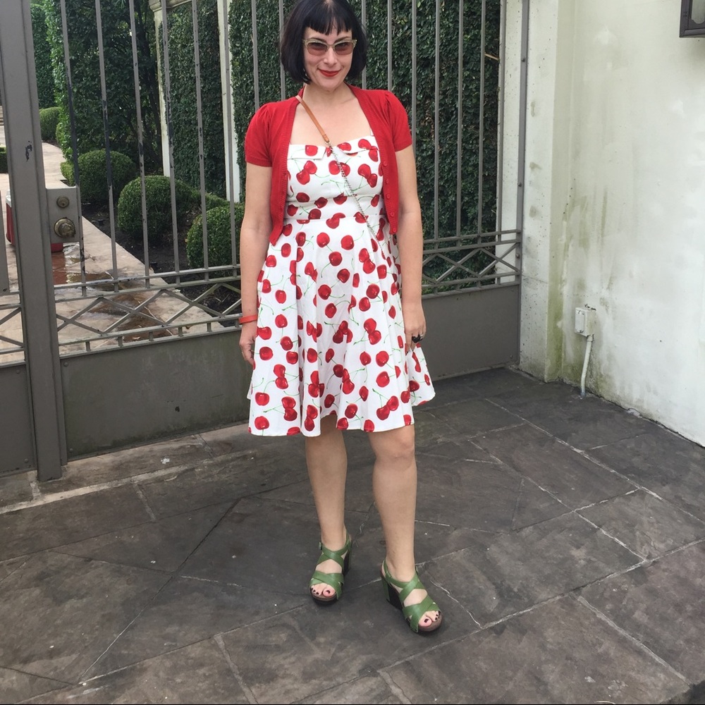 Lxia Modcloth cherry dress, sweater bundle